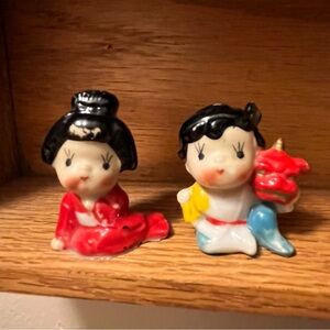 PENNY DOLLS - Asian - Mini Tiny - Vintage - Japan - FOO DOG - Hand Painted - MCM